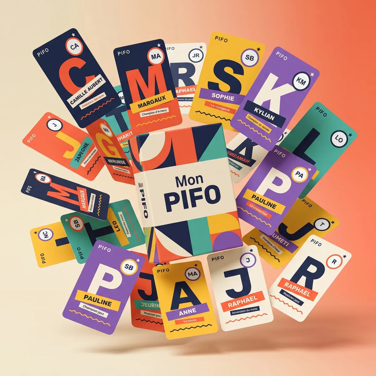 Le coffret Mon PIFO et ses cartes personnalisées — une idée cadeau qui ressemble à la personne